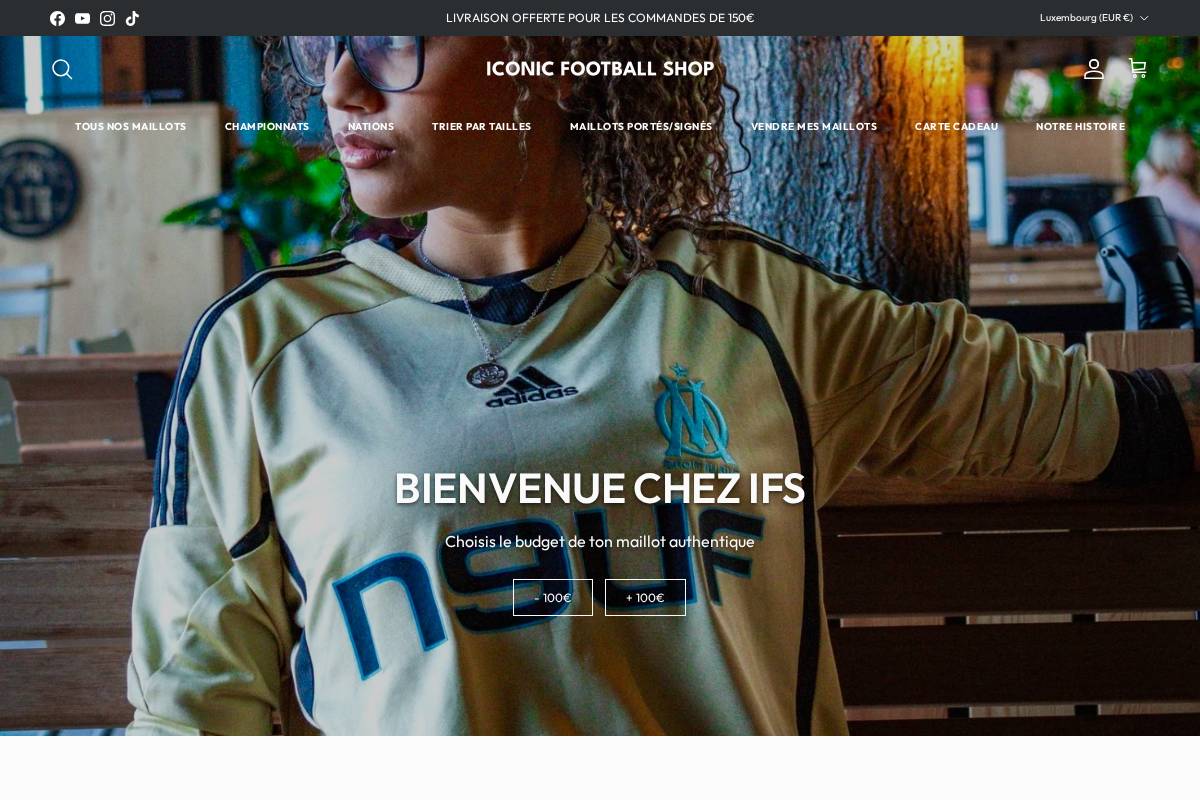 iconicfootballshop.com homepage screenshot