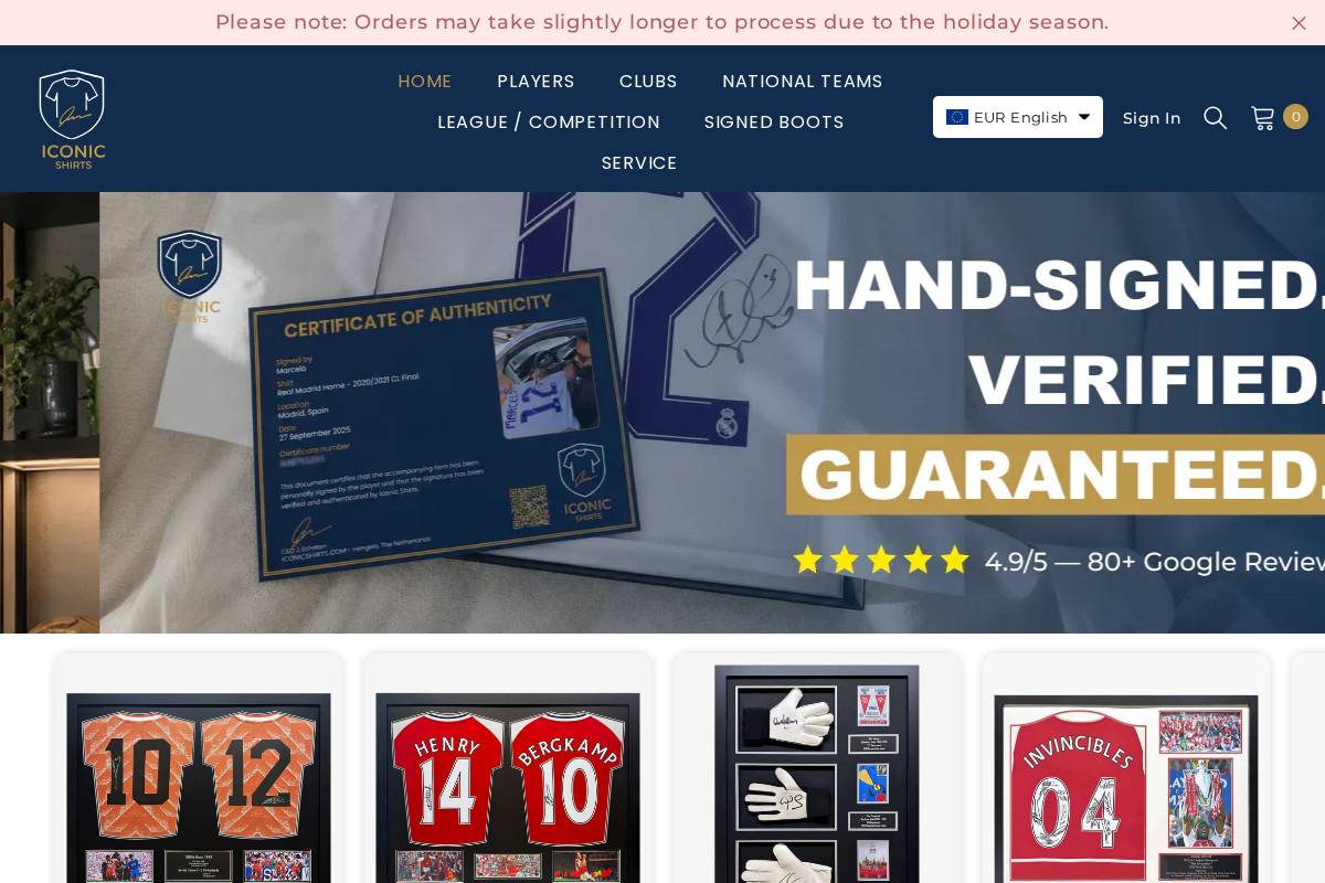 Iconicshirts homepage screenshot