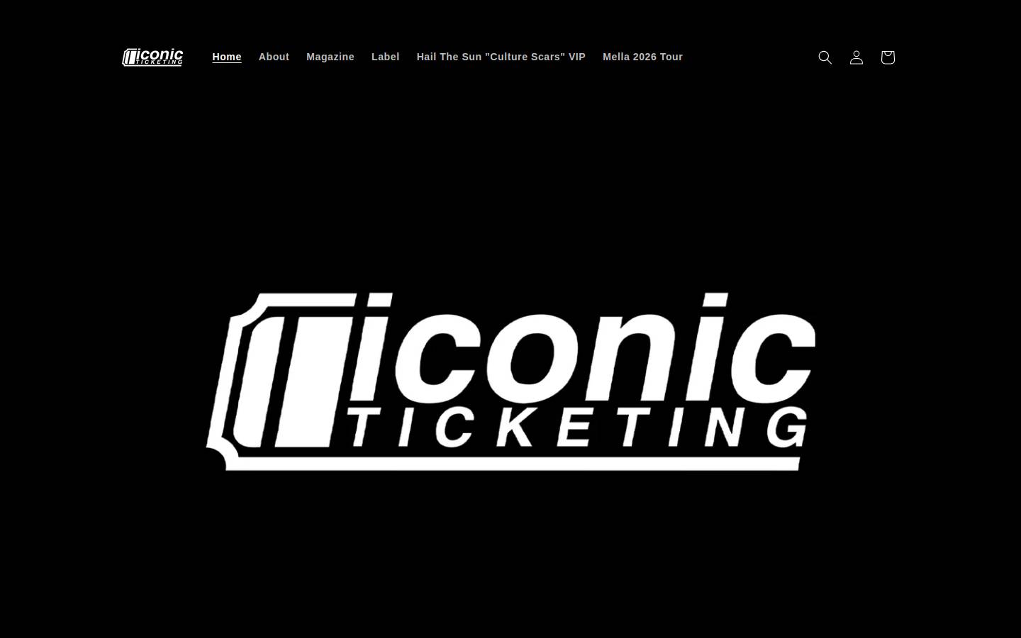iconicticketing.com homepage screenshot