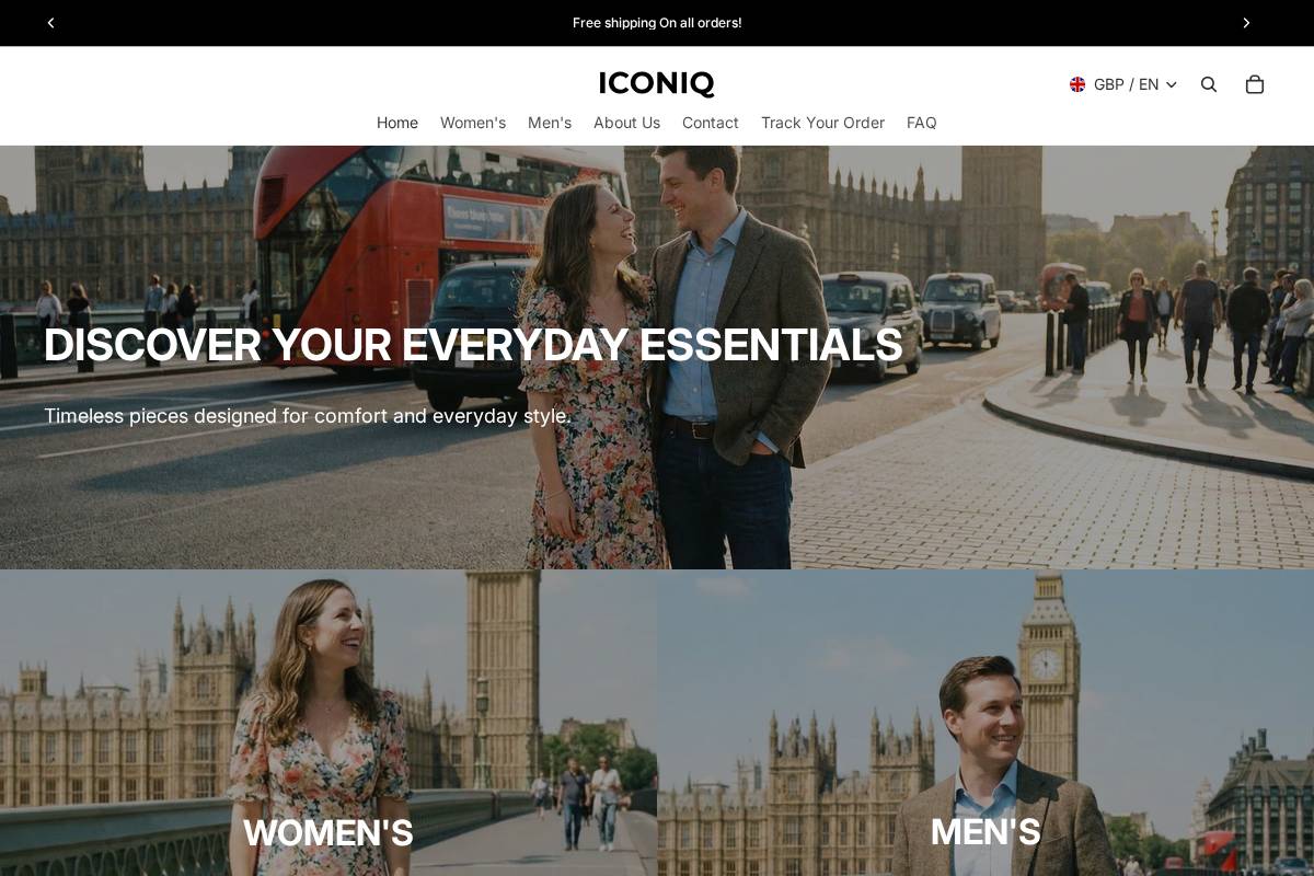 Iconiqfashion homepage screenshot