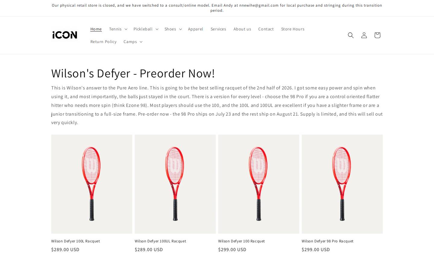 icontennispickle.com homepage screenshot