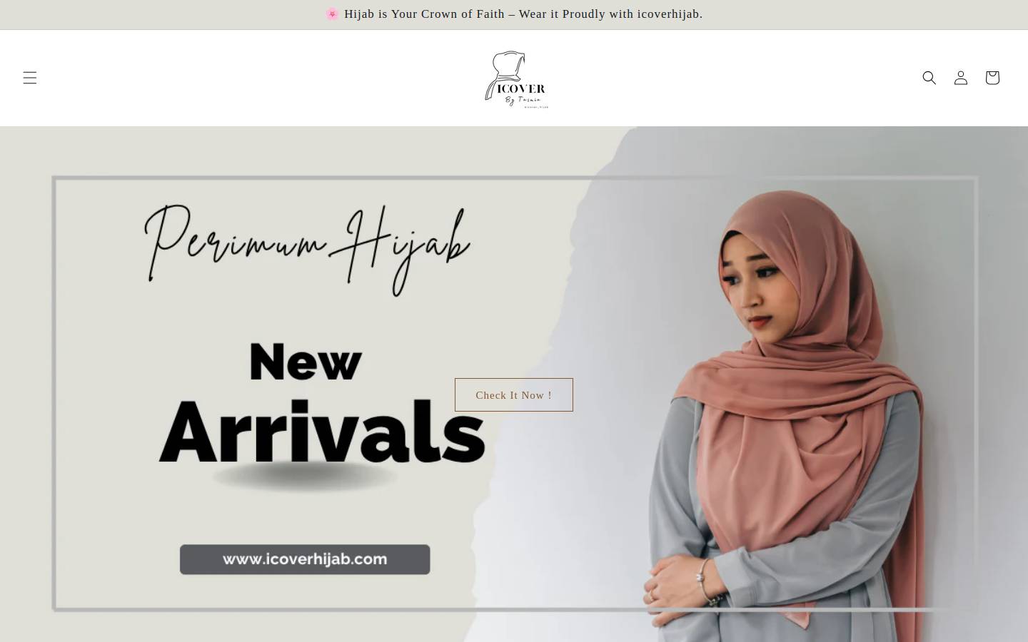 icoverhijab.com homepage screenshot