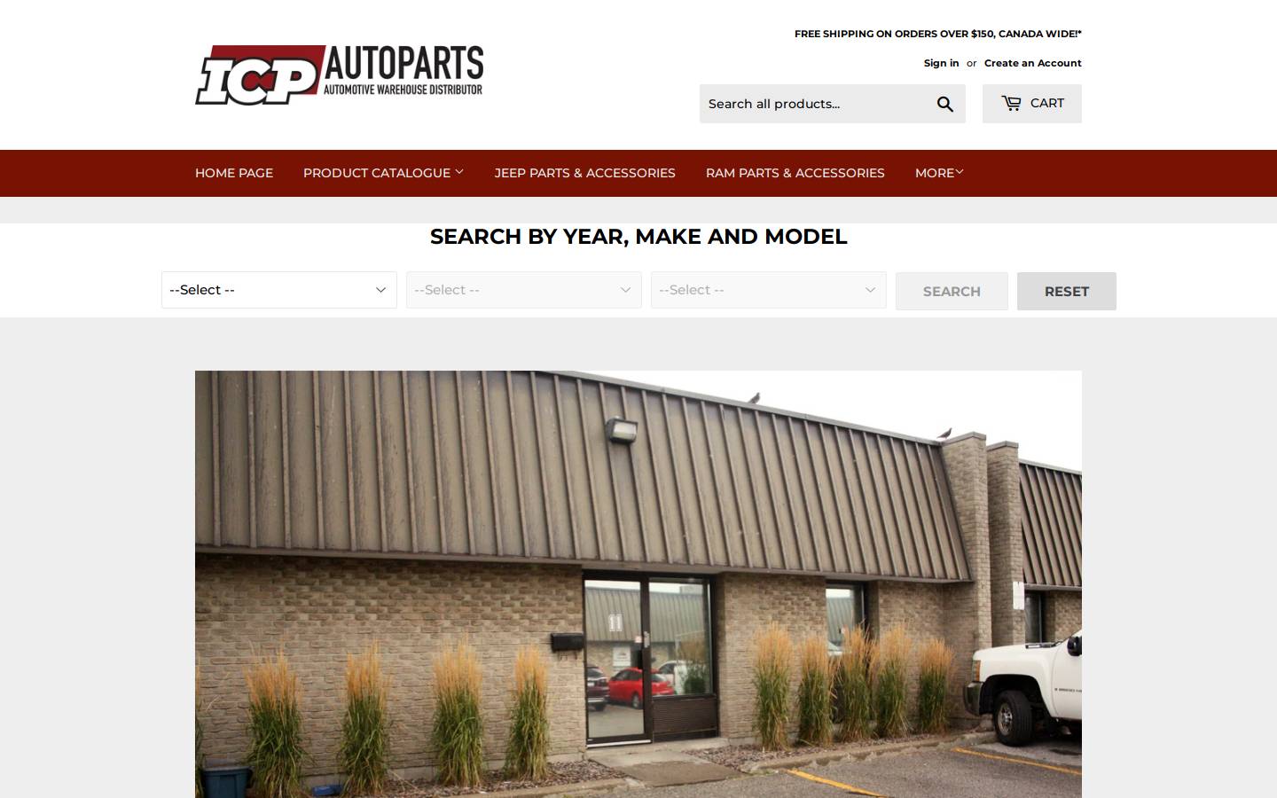 icpautoparts.com homepage screenshot
