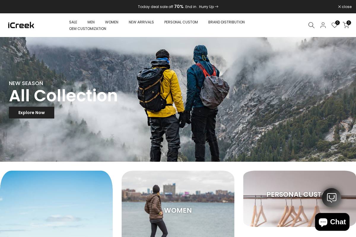 icreekoutdoor.com homepage screenshot