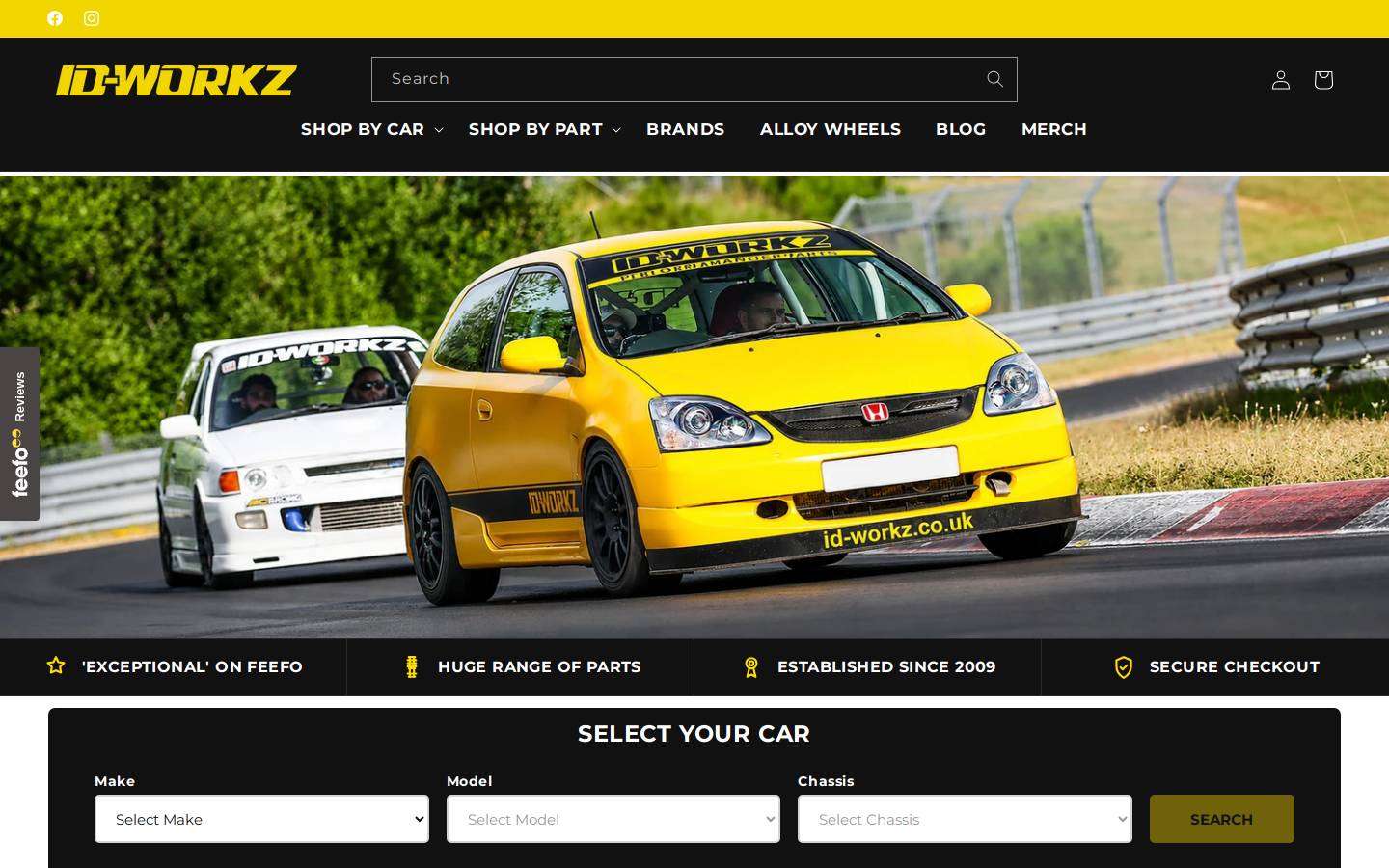 ID-Workz Performance Parts homepage screenshot