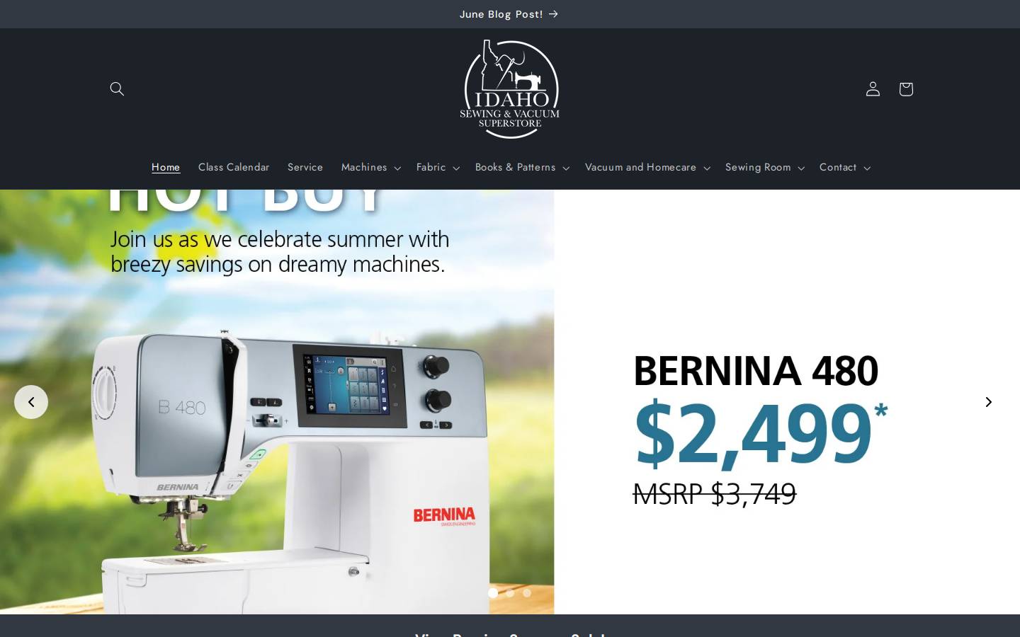 idahosewing.com homepage screenshot