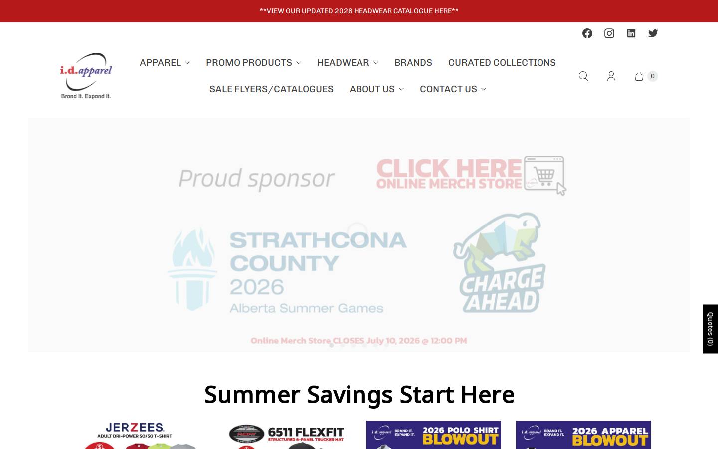 idapparel.ca homepage screenshot