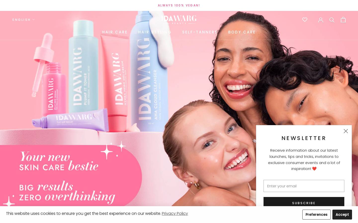 Idawargbeauty homepage screenshot