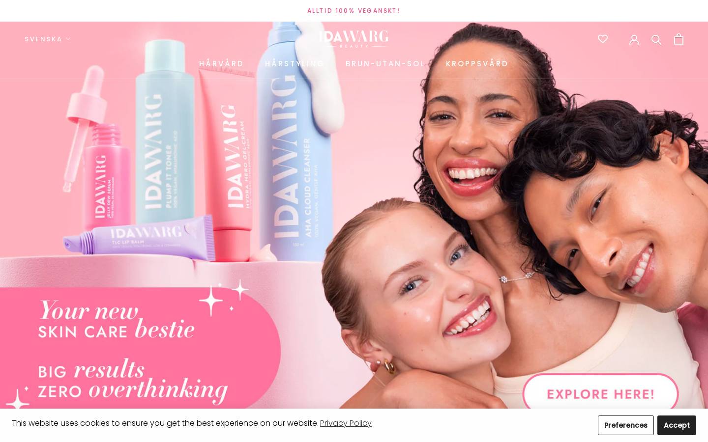 Idawargbeauty homepage screenshot