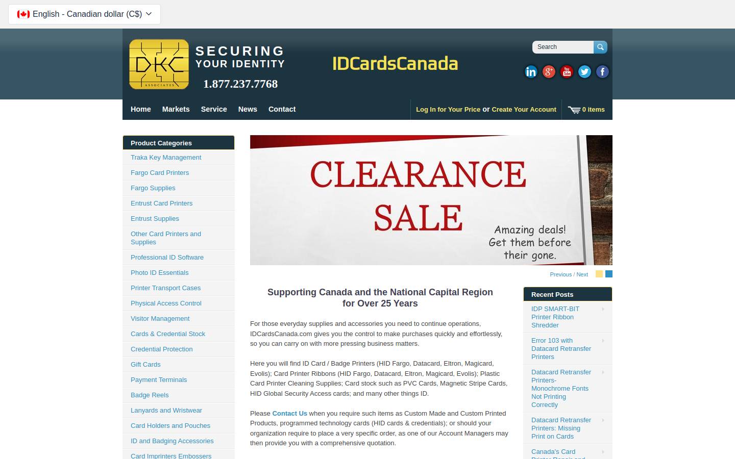 idcardcanada.com homepage screenshot