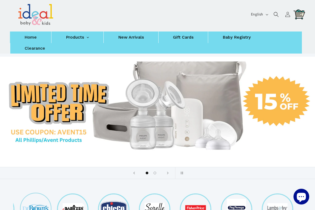 Ideal Baby & Kids homepage screenshot