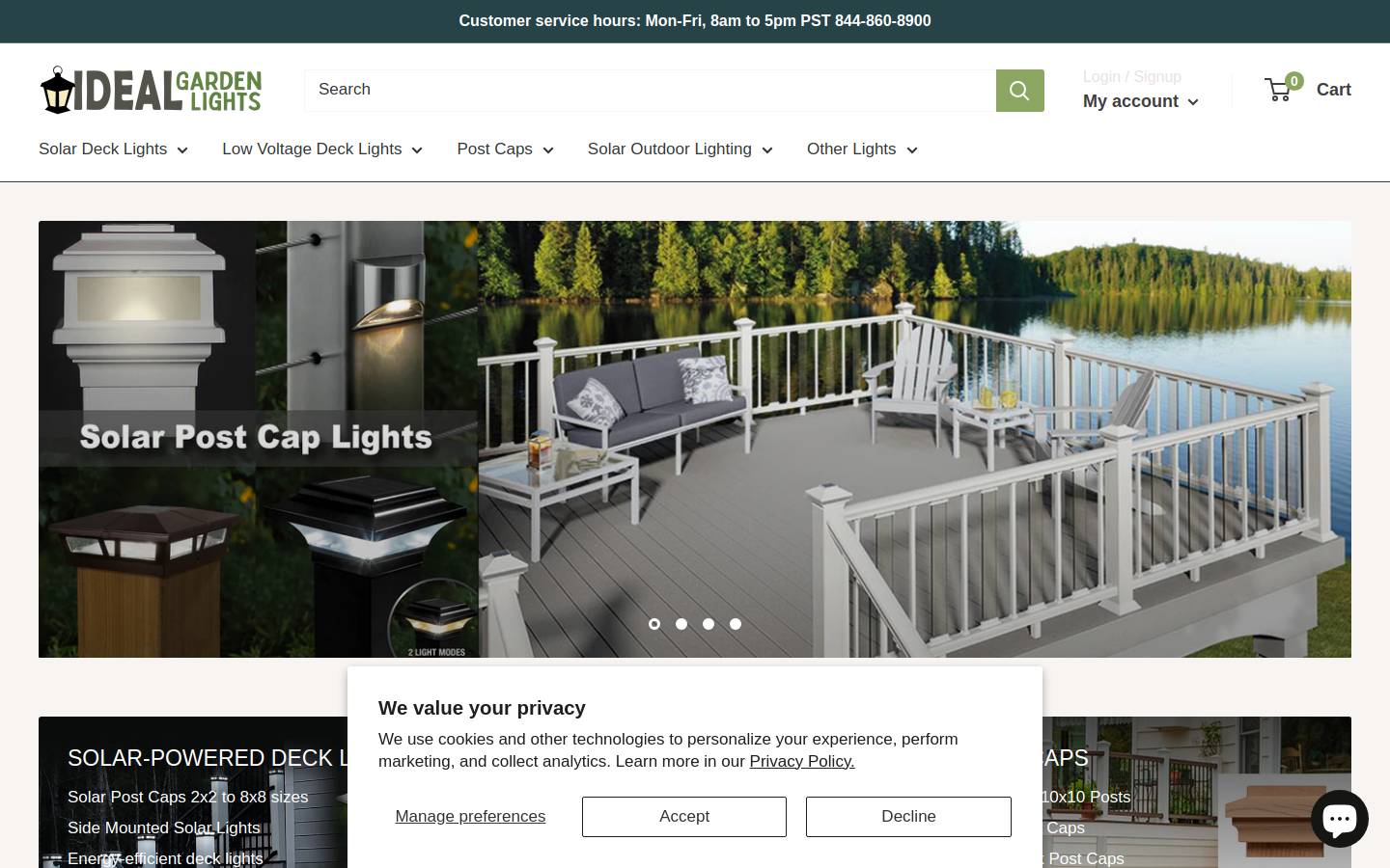 idealgardenlights.com homepage screenshot
