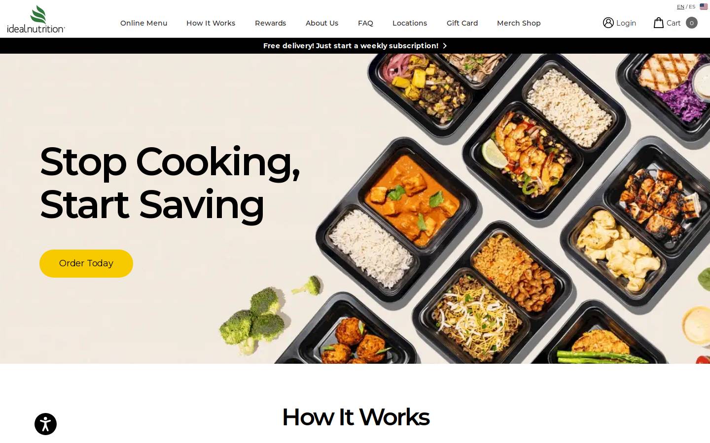 idealnutritionnow.com homepage screenshot