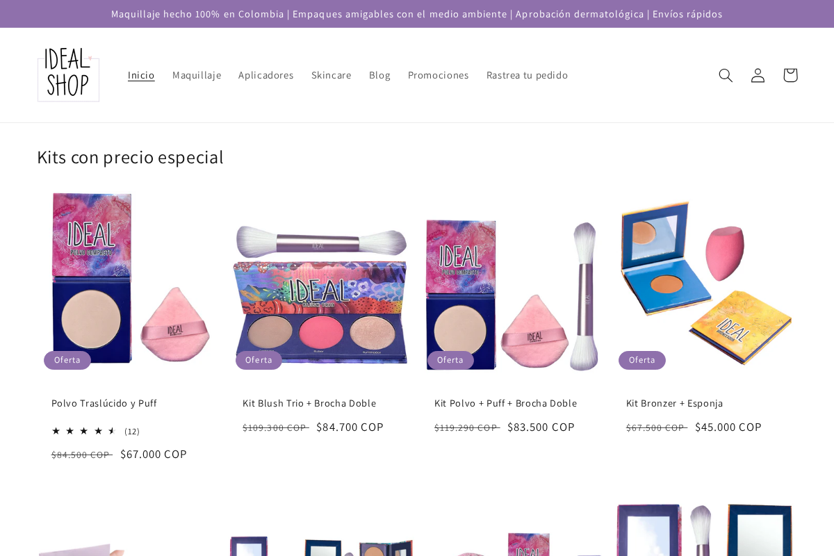 Idealshop homepage screenshot