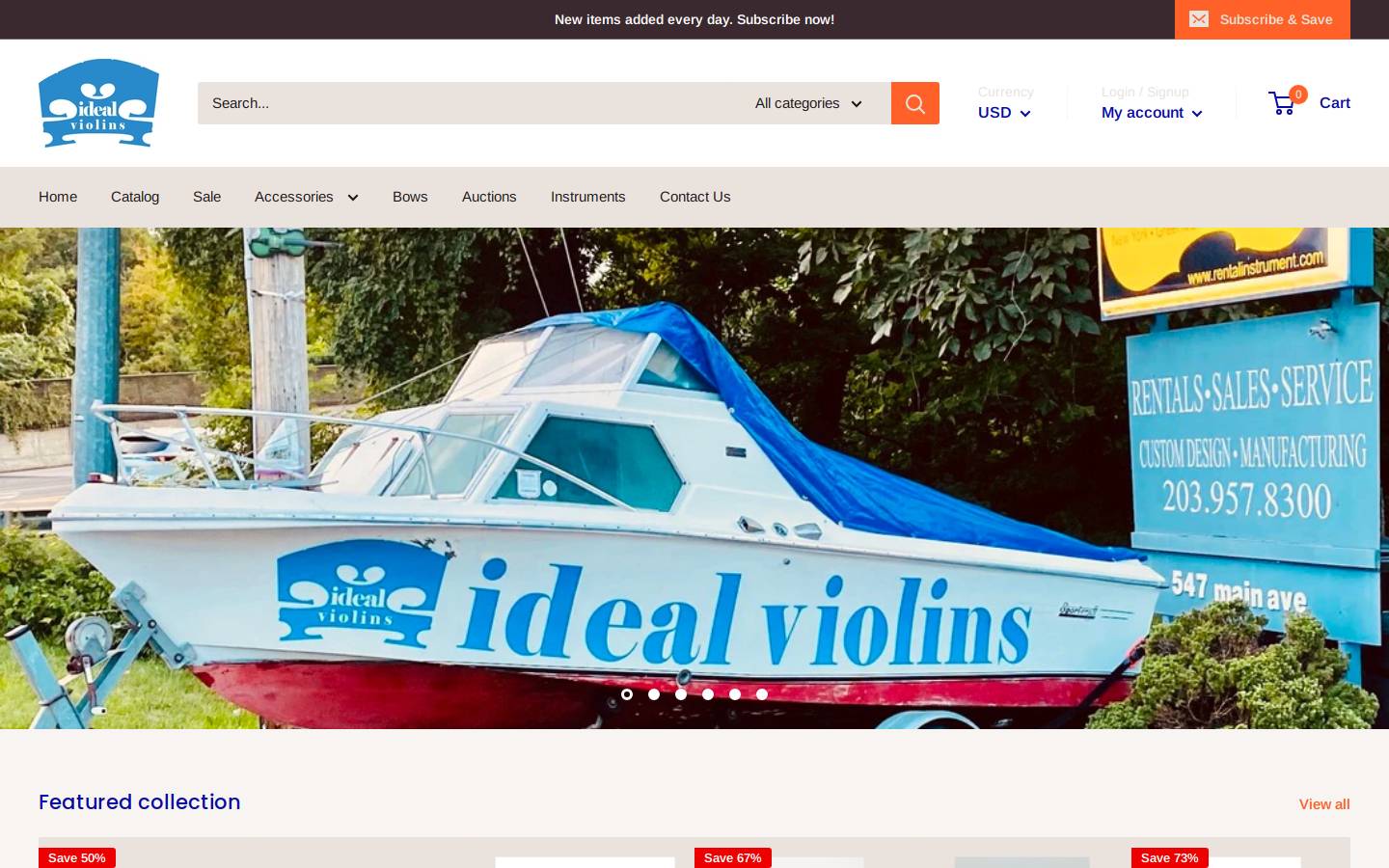 idealviolin.com homepage screenshot
