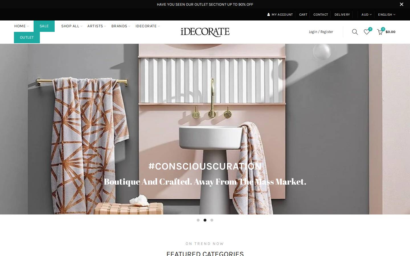 idecorateshop.com homepage screenshot