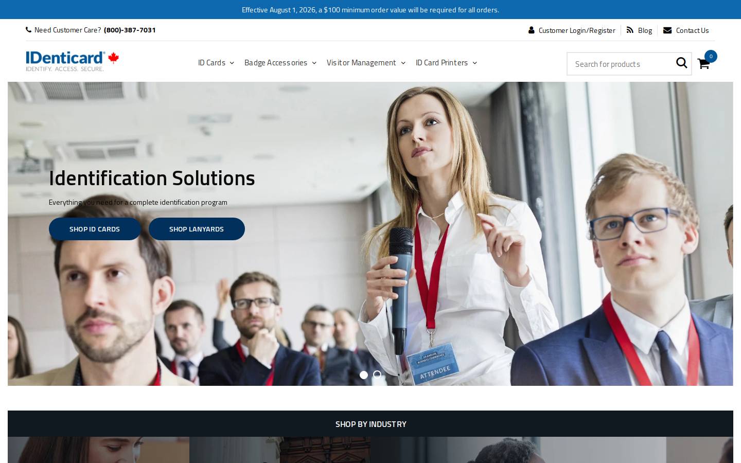IDenticard Systems homepage screenshot