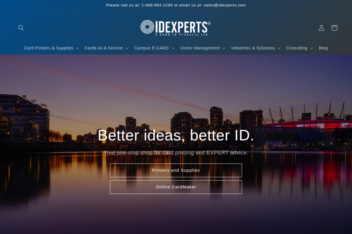 E-CARD ID EXPERTS homepage screenshot