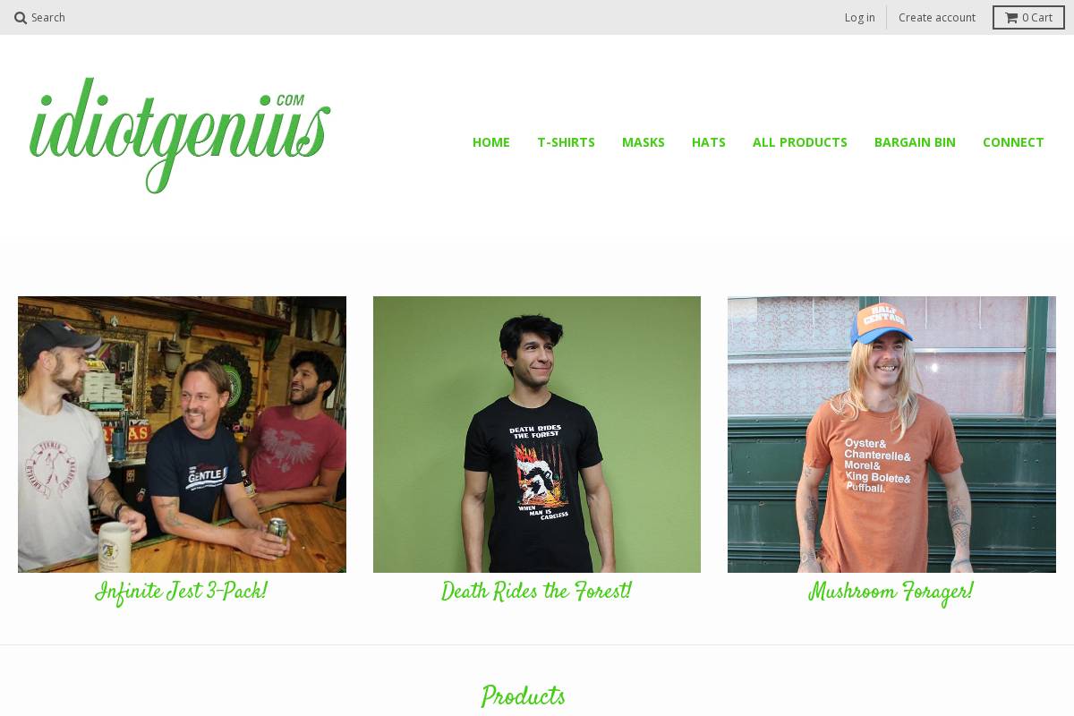 idiotgenius.com homepage screenshot