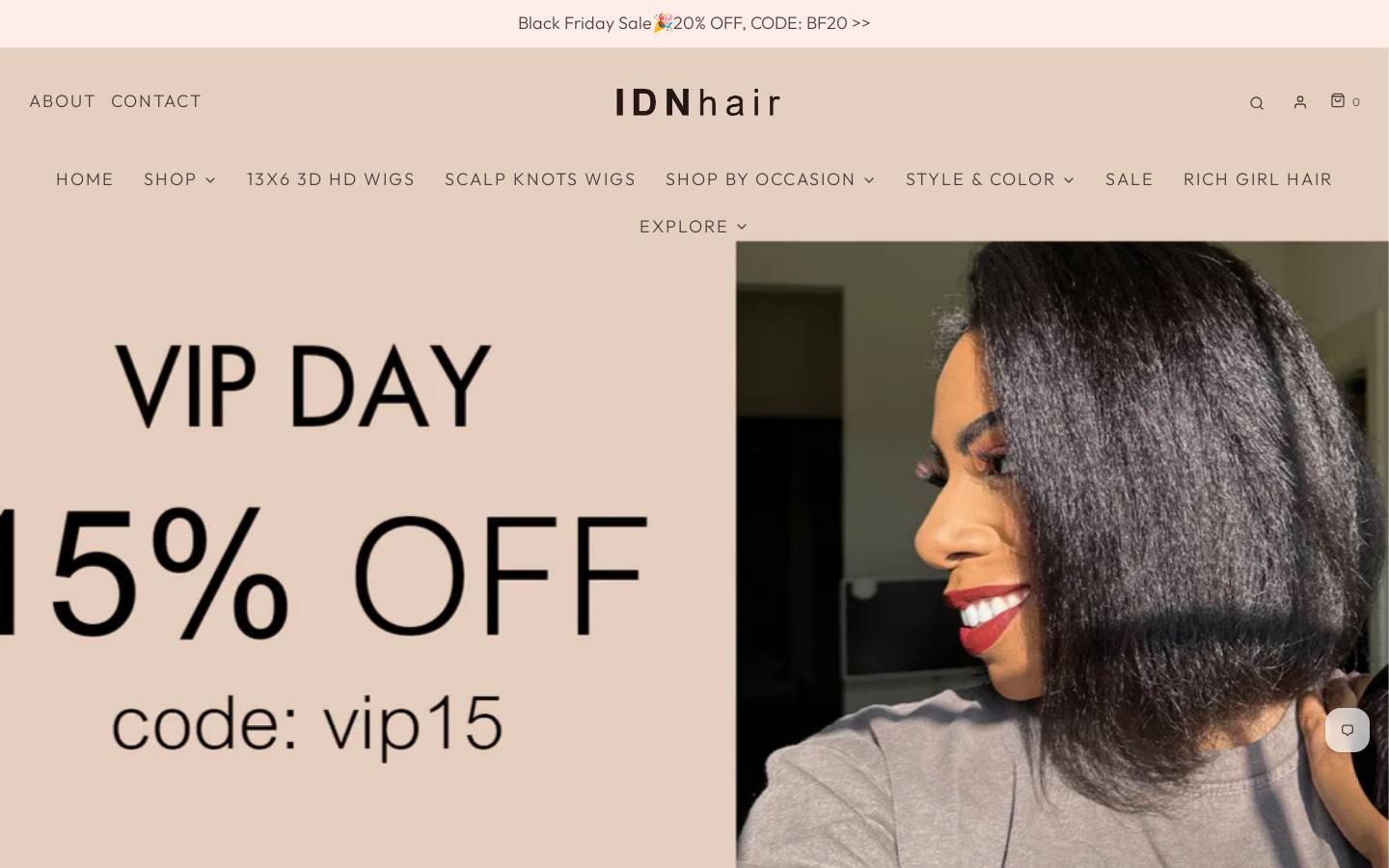 Idnhair homepage screenshot