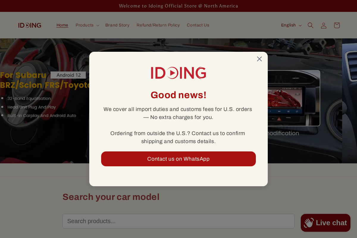 Idoing homepage screenshot