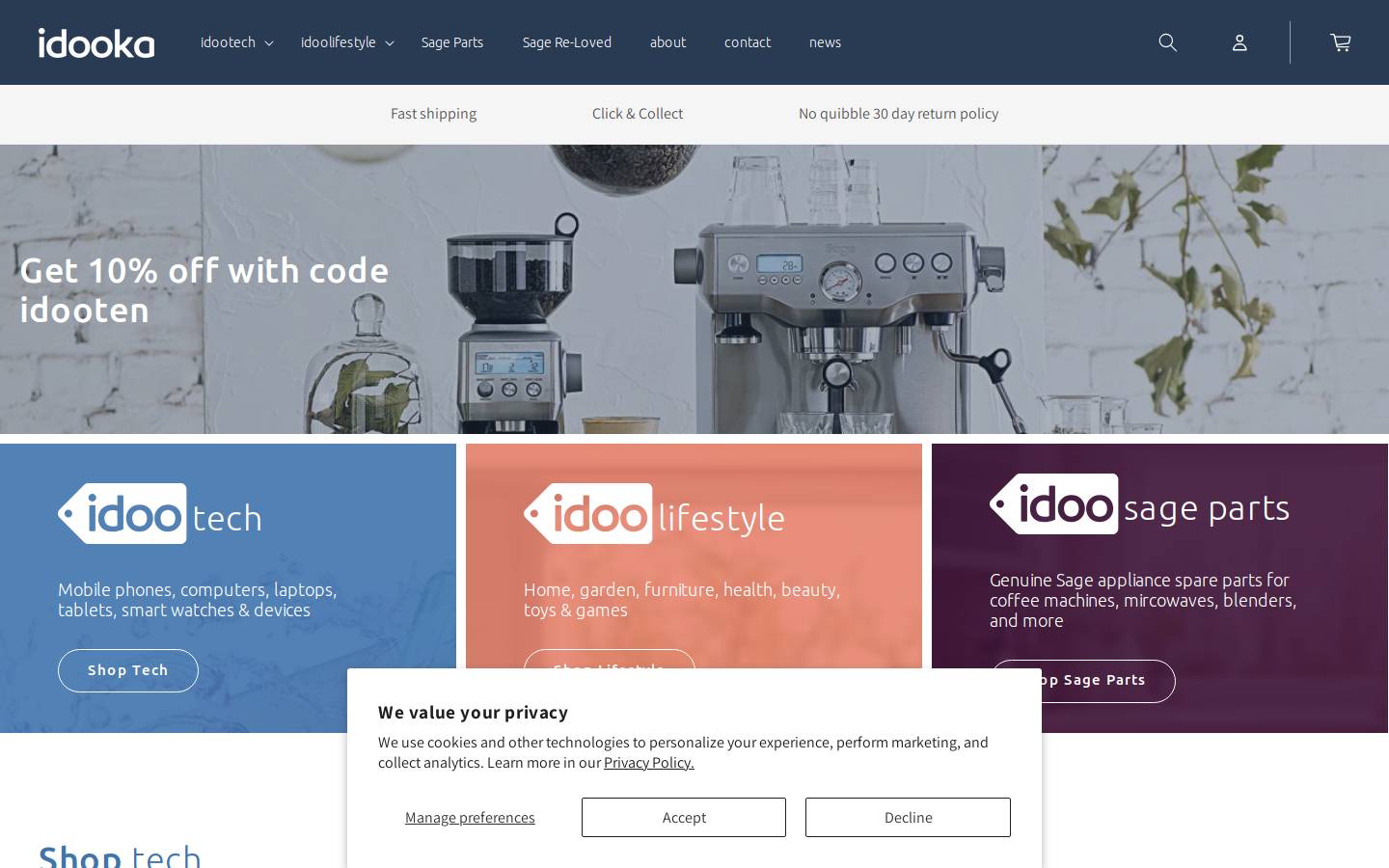 Idooka homepage screenshot