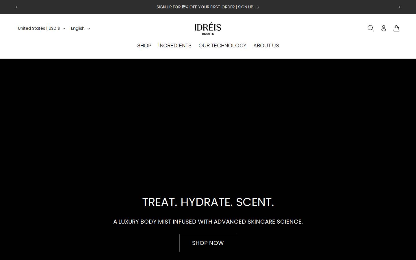 idreisbeaute.com homepage screenshot