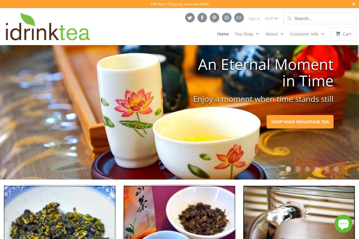 idrinktea.com.au homepage screenshot