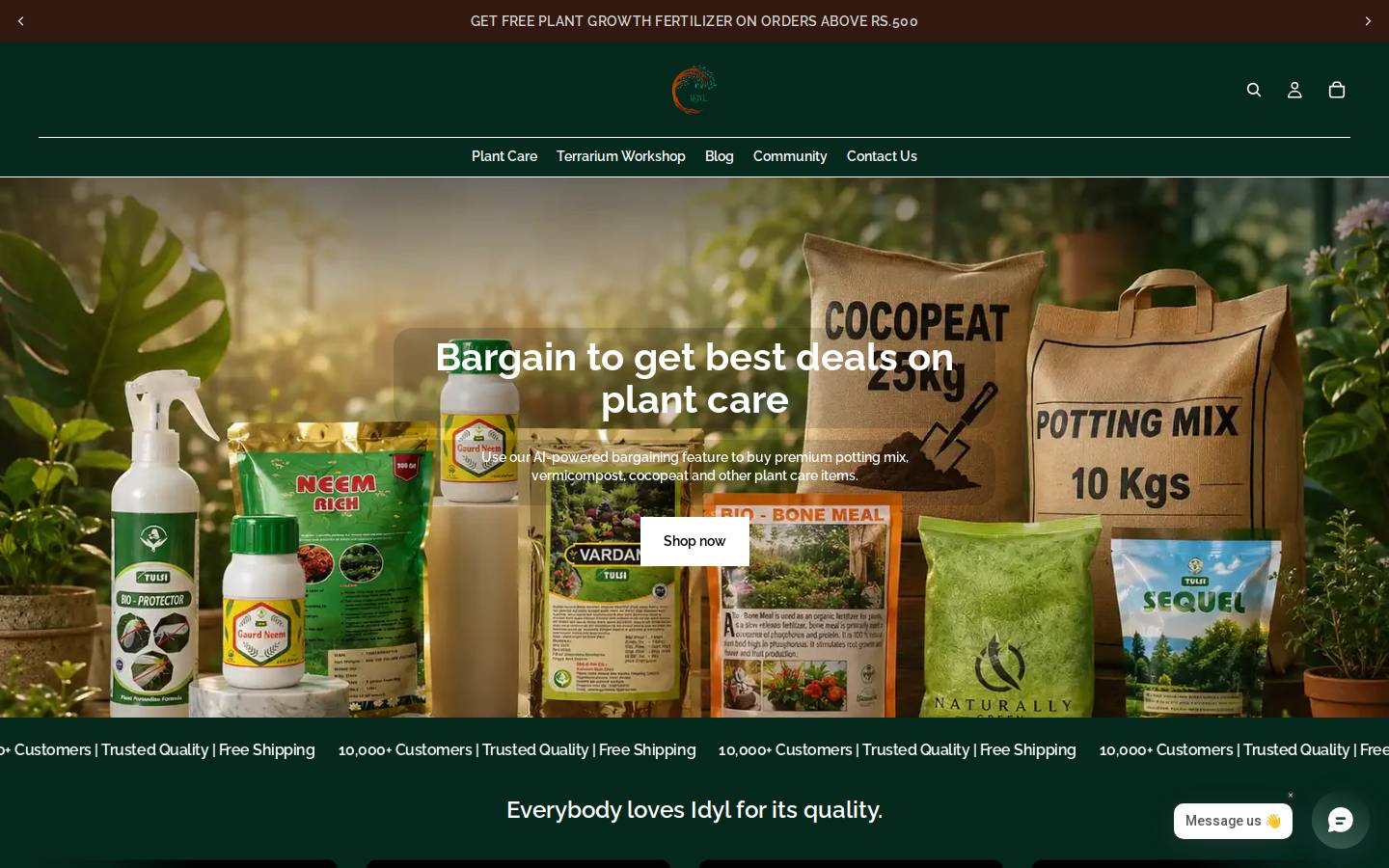 Idyl homepage screenshot