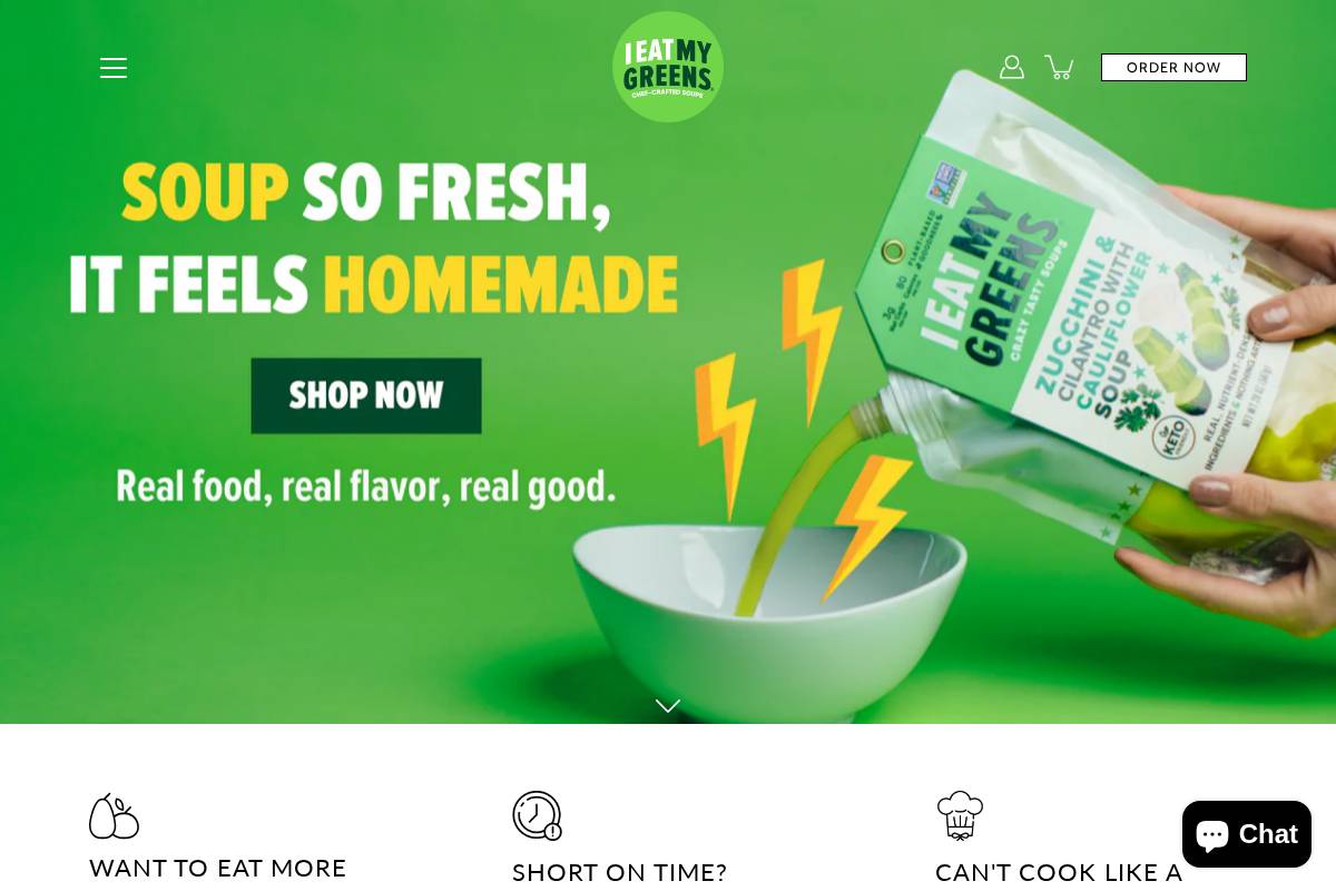 ieatmygreens.com homepage screenshot