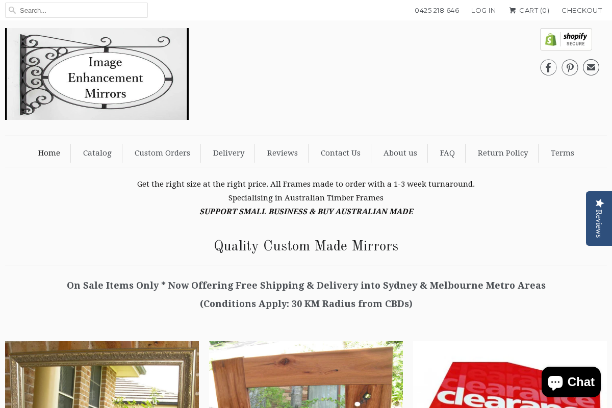 iemirrors.com.au homepage screenshot