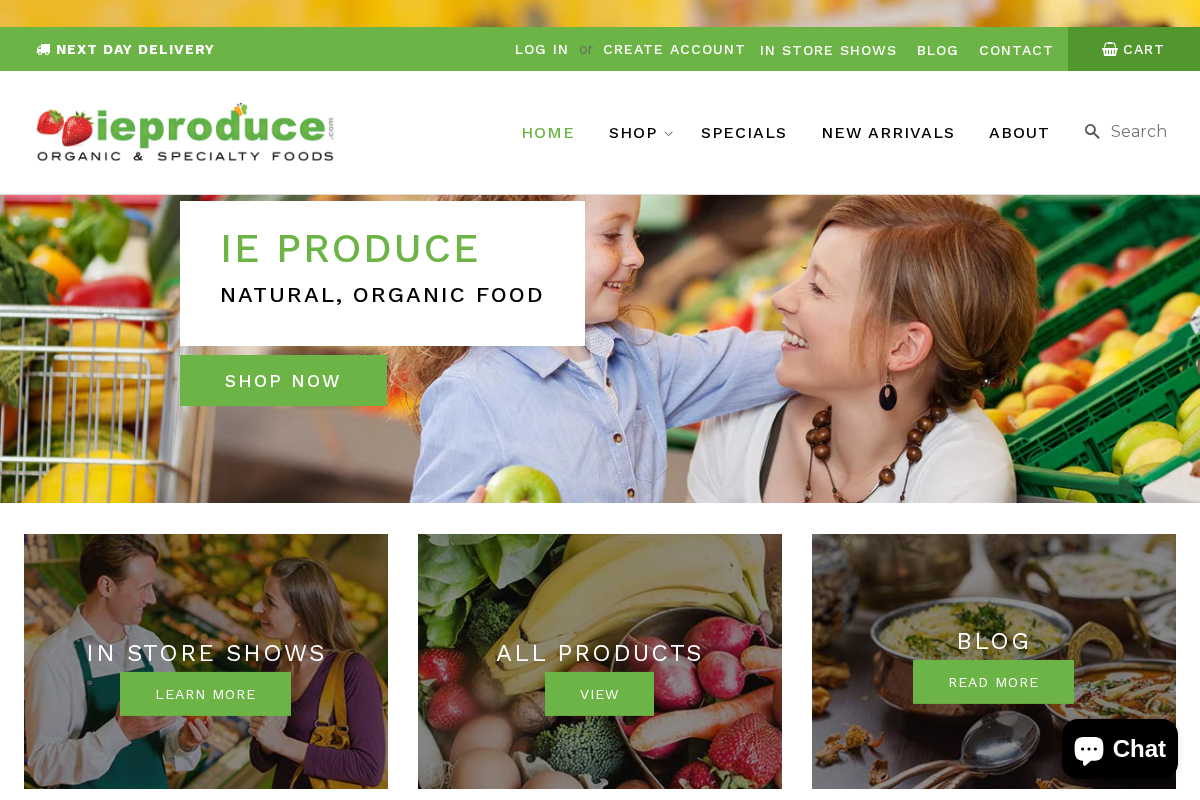 ie-produce homepage screenshot