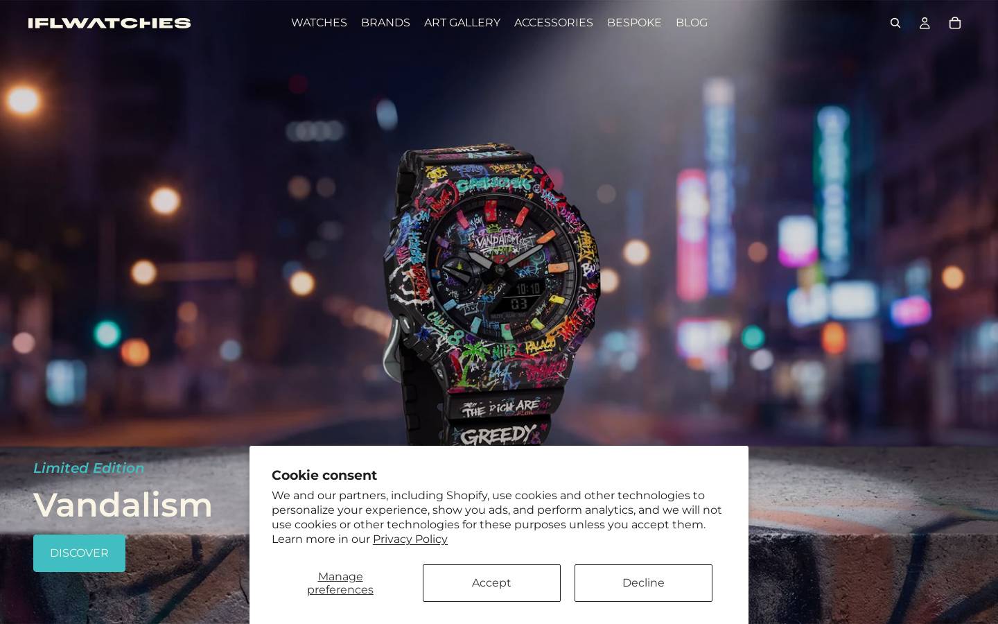 IFL Watches homepage screenshot