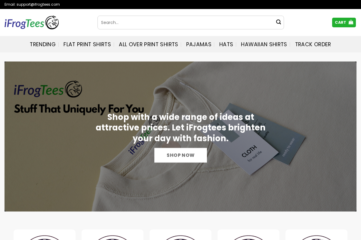 iFrogTees homepage screenshot