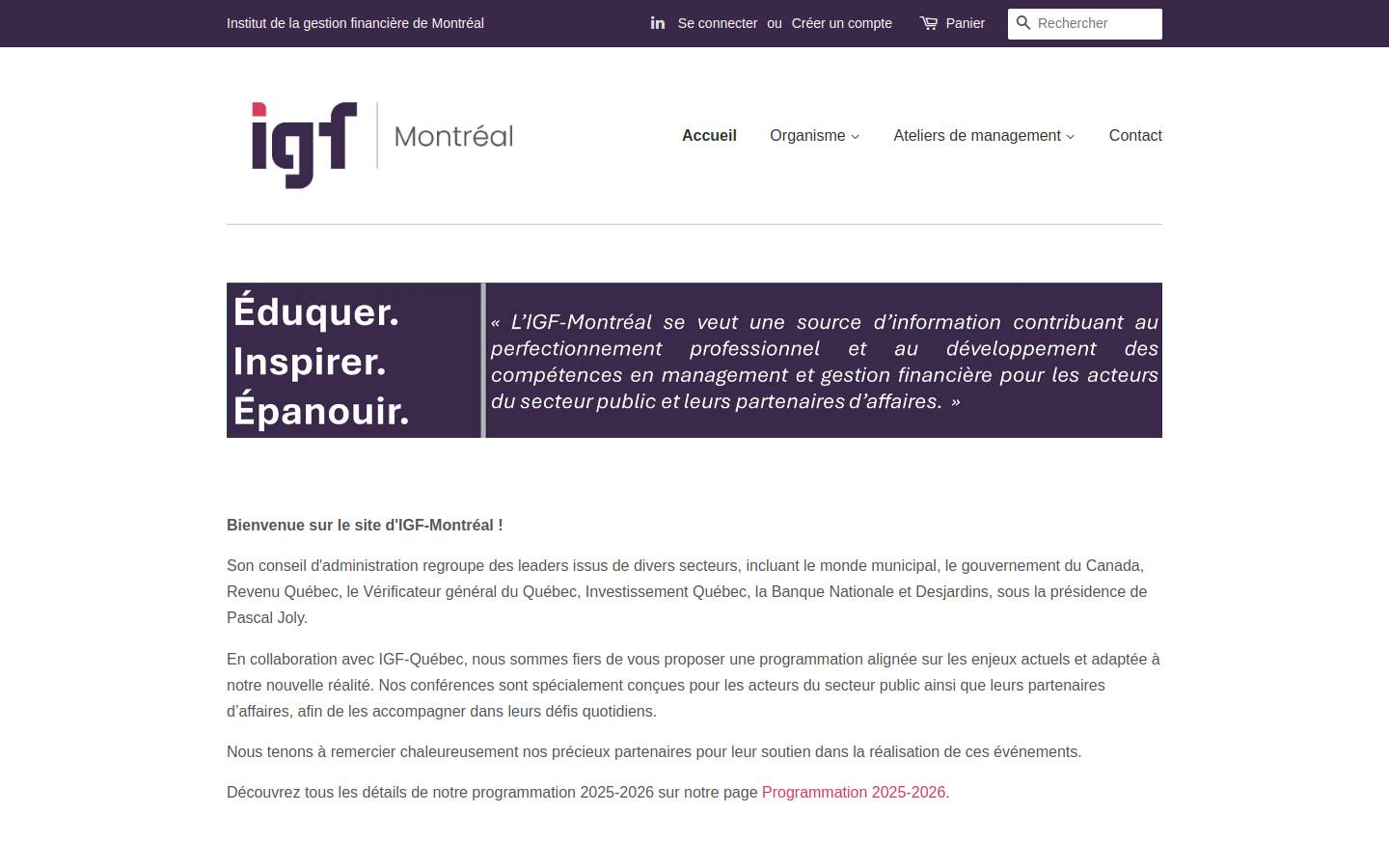 igf-montreal.com homepage screenshot