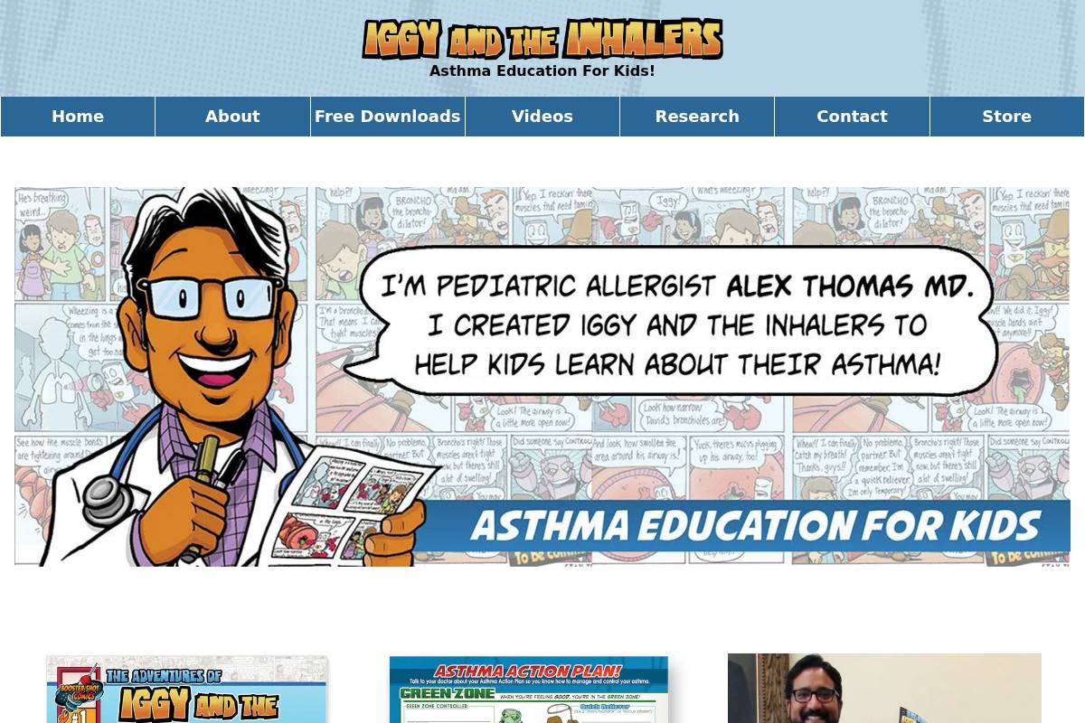 iggyandtheinhalers.com homepage screenshot