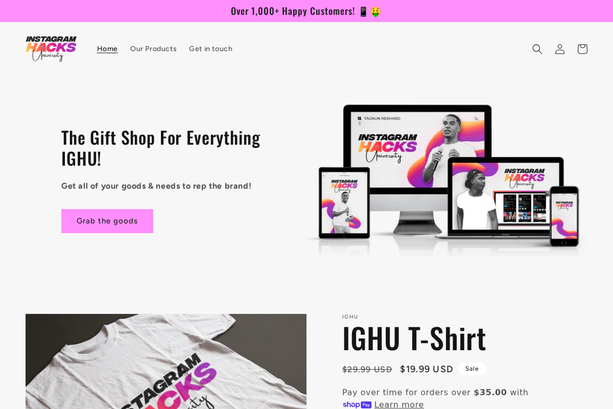 IGHU homepage screenshot