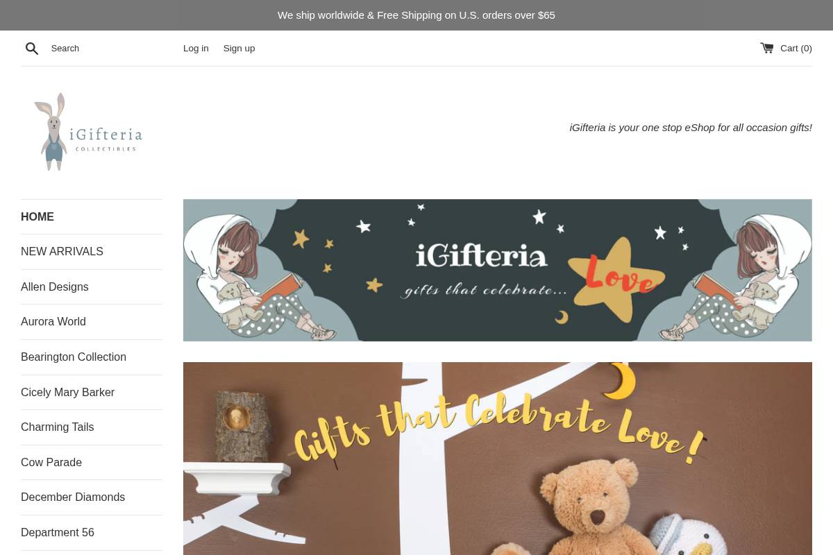 igifteria.com homepage screenshot