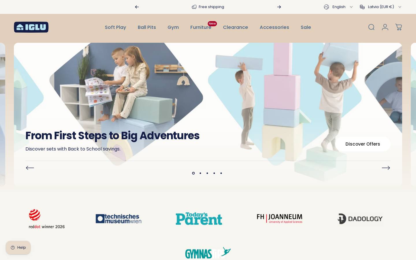 IGLU Soft Play homepage screenshot