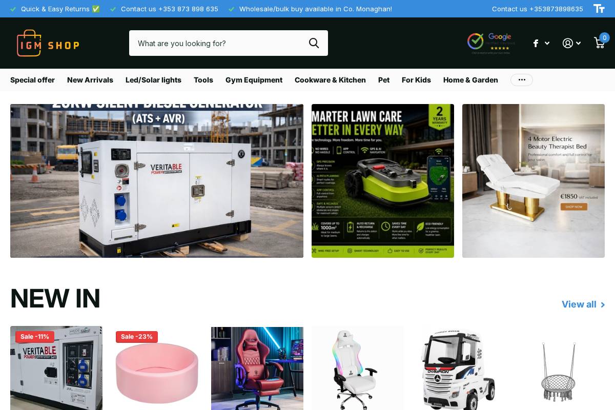 Igm shop Ireland homepage screenshot