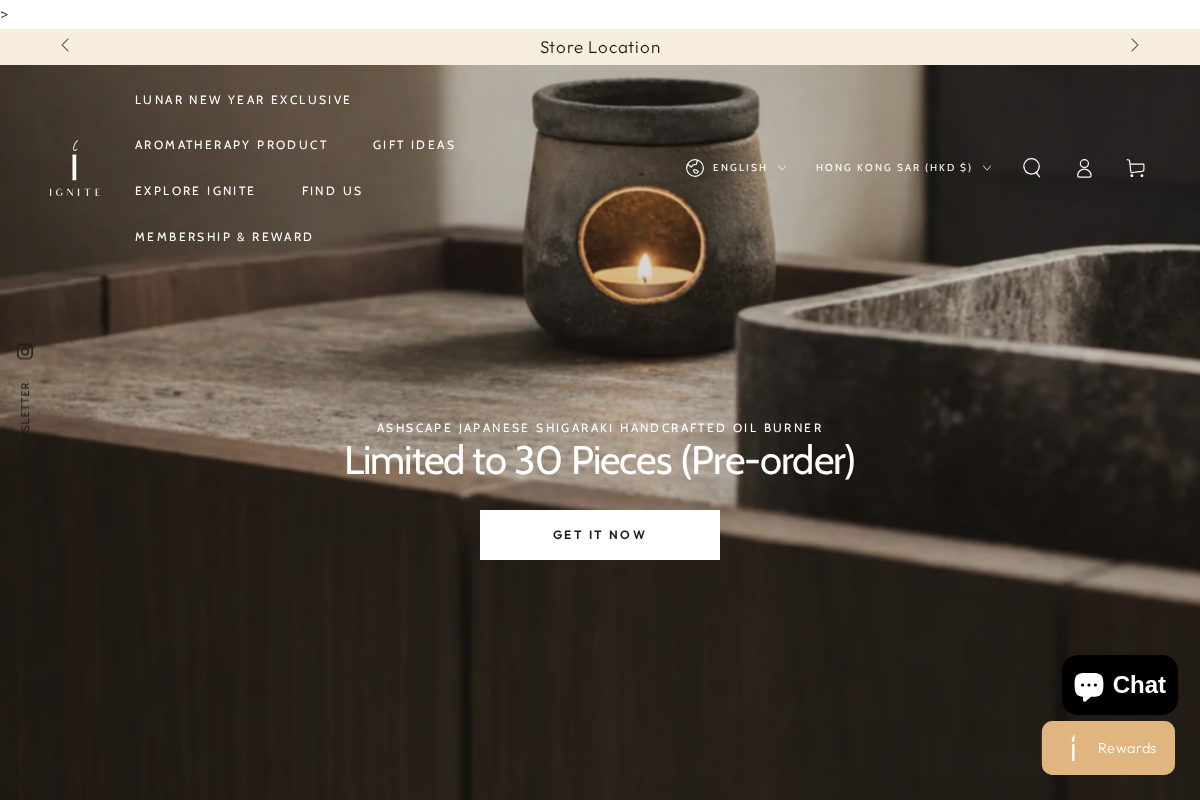Ignite candle Limited homepage screenshot