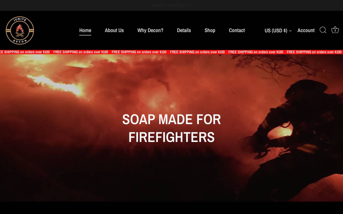 ignitedecon.com homepage screenshot