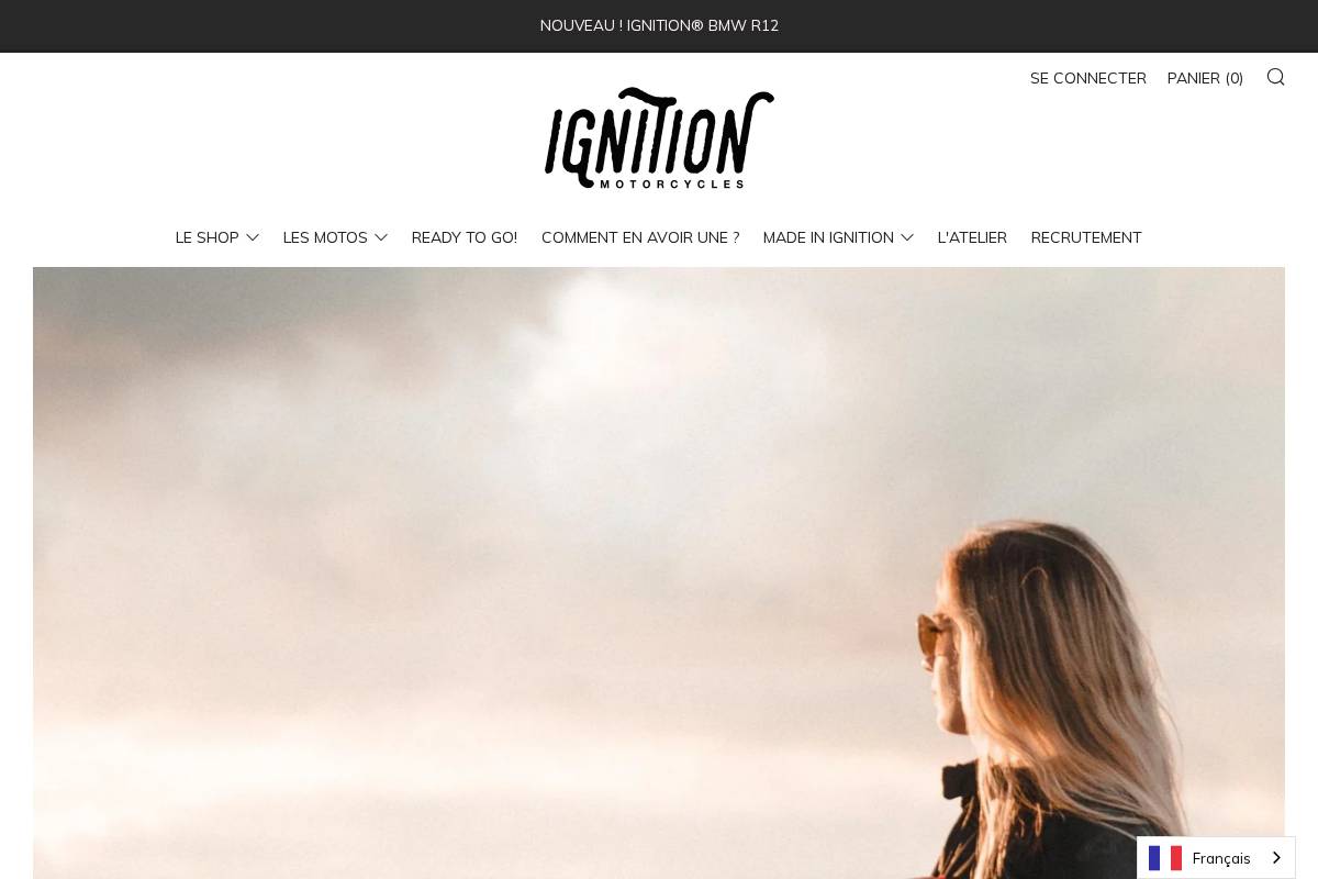 Ignition Custom Motorcycles homepage screenshot