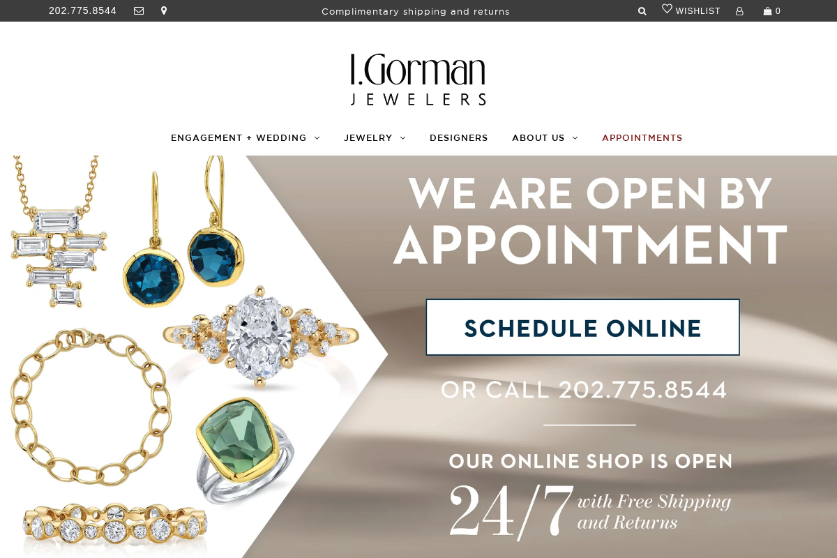 I. Gorman Jewelers homepage screenshot