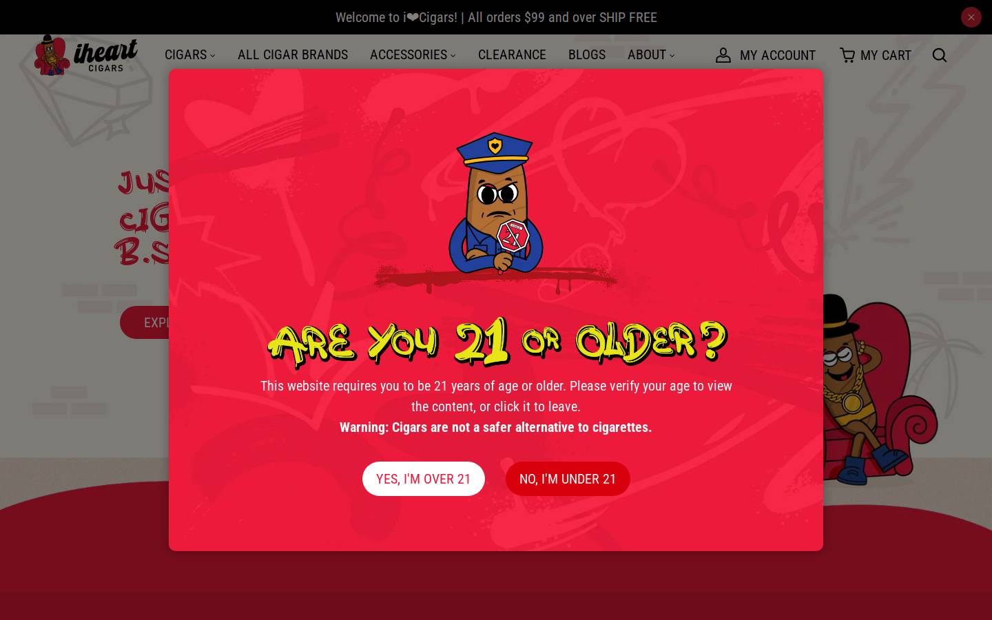iheartcigars.com homepage screenshot
