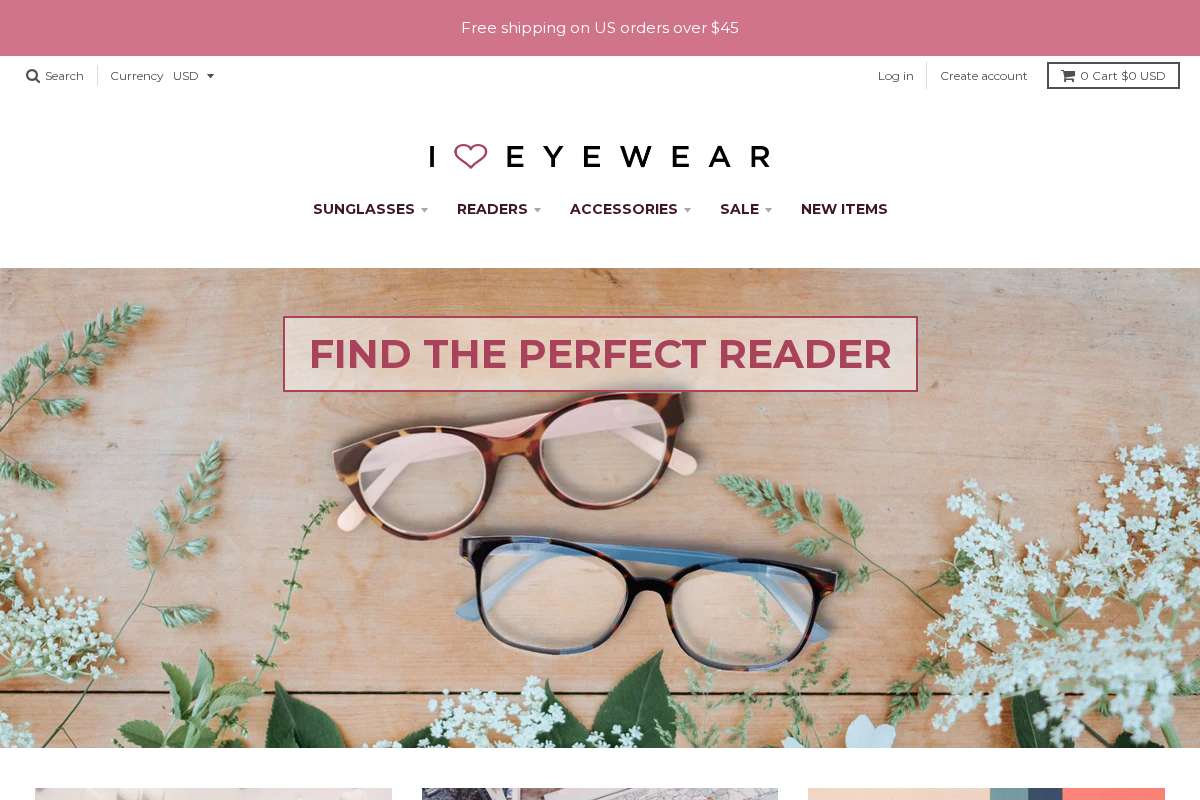 ihearteyewear.com homepage screenshot