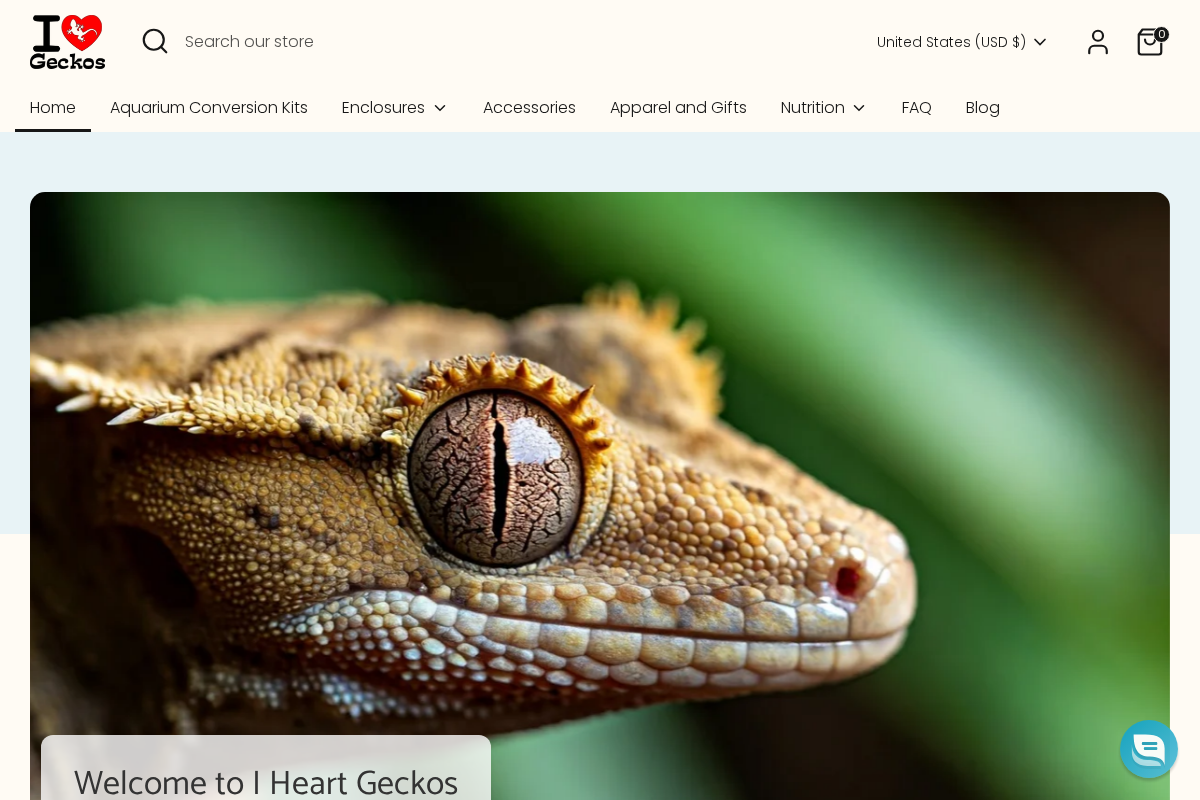 I Heart Geckos homepage screenshot