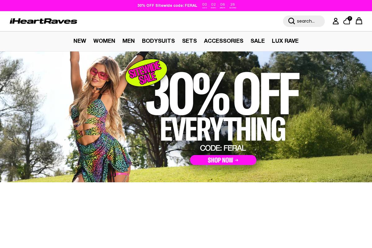 iHeartRaves homepage screenshot