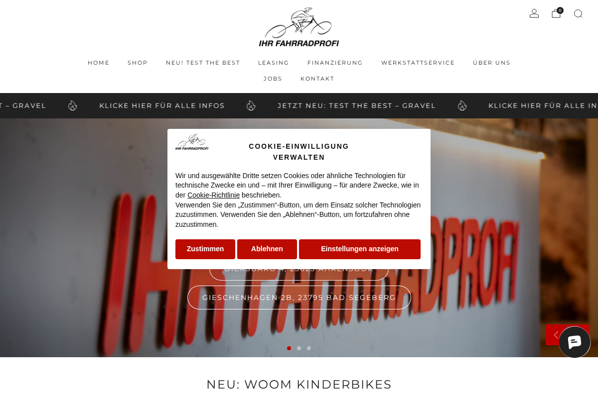 Ihrfahrradprofi homepage screenshot