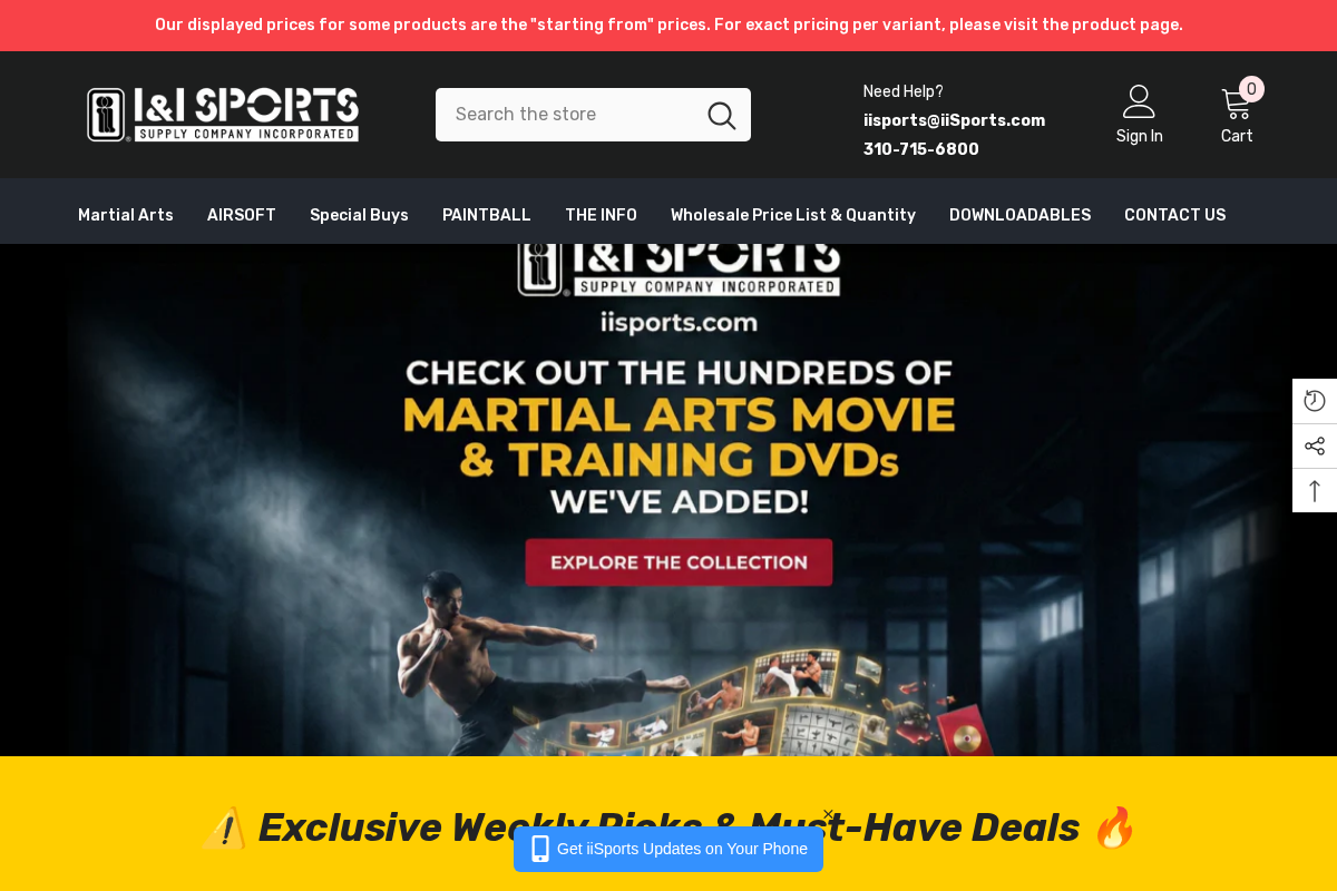 I&I Sports Supply Co., Inc. homepage screenshot